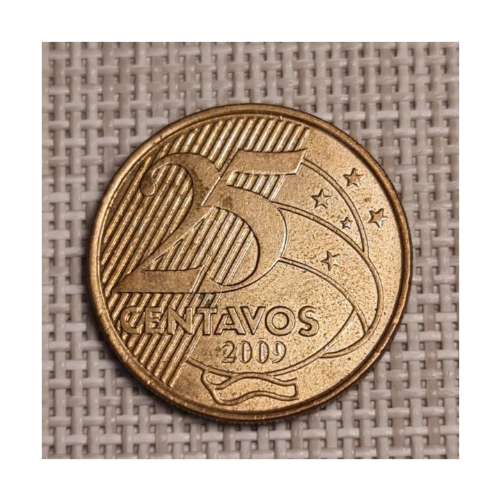 Brazil 25 Centavos 2009 KM-650 VF