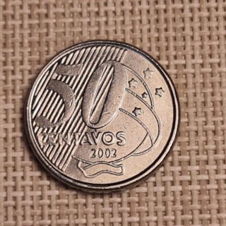 Brazil 50 Centavos 2002 KM-651a VF