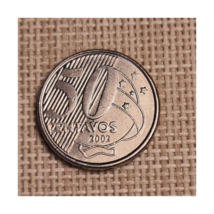 Brazil 50 Centavos 2002 KM-651a VF