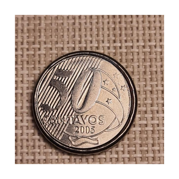 Brazil 50 Centavos 2005 KM-651a VF