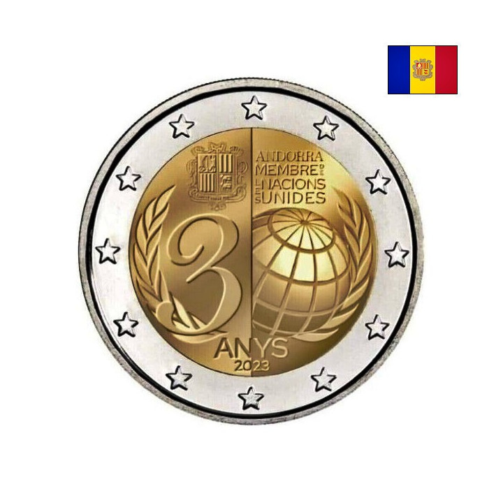Andorra 2 Euro 2023 "United Nations" BU (Coin Card)