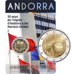 Andorra 2 Euro 2023 "United Nations" BU (Coin Card)