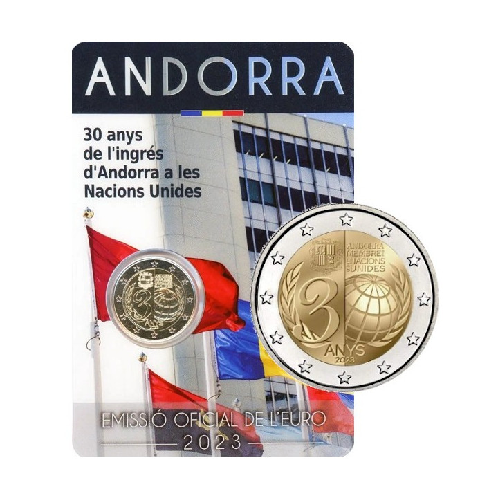 Andorra 2 Euro 2023 "United Nations" BU (Coin Card)