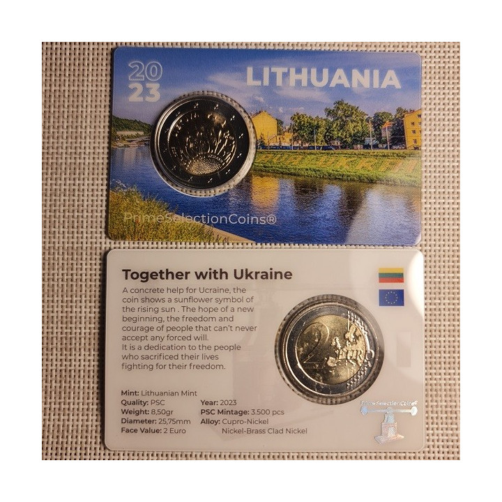 Lithuania 2 Euro 2023 "Ukraine" UNC (Coin Card)