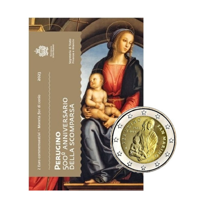 San Marino 2 Euro 2023 "Perugino" BU (Coin Card)