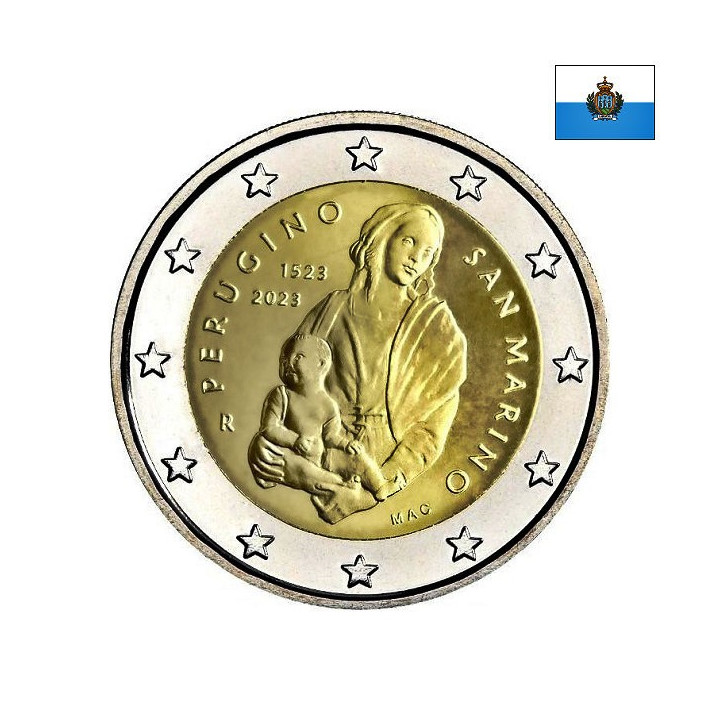 San Marino 2 Euro 2023 "Perugino" BU (Coin Card)