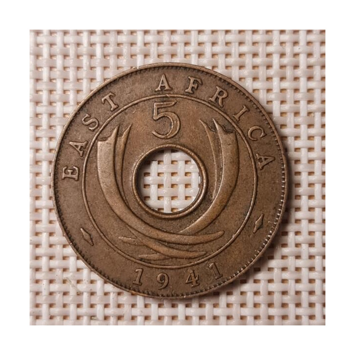 British East Africa 5 Cents 1941 KM-25 VF