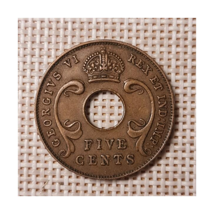 British East Africa 5 Cents 1941 KM-25 VF