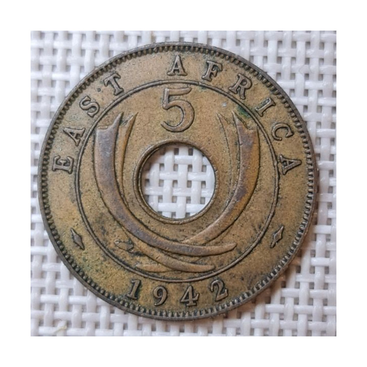 British East Africa 5 Cents 1942 KM-25 VF