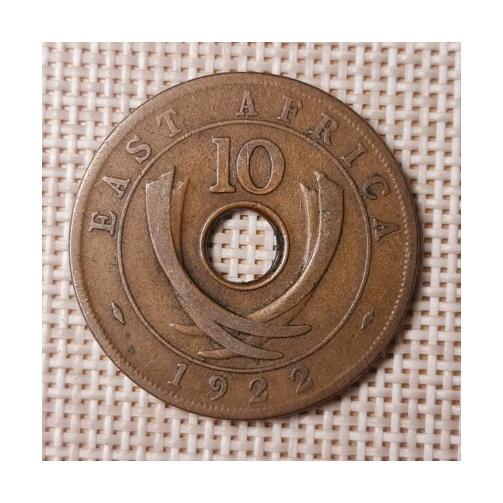 British East Africa 10 Cents 1922 KM-19 VF