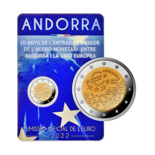 Andorra 2 Euro 2022 "Monetary Agreement" BU (Coin Card)