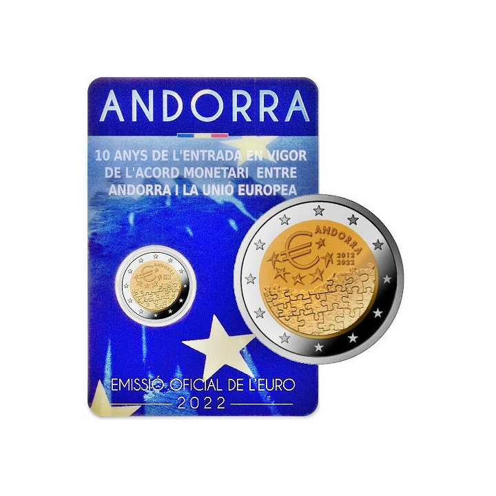Andorra 2 Euro 2022 "Monetary Agreement" BU (Coin Card)