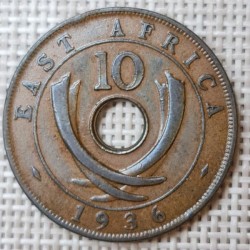 British East Africa 10 Cents 1936 KM-24 VF