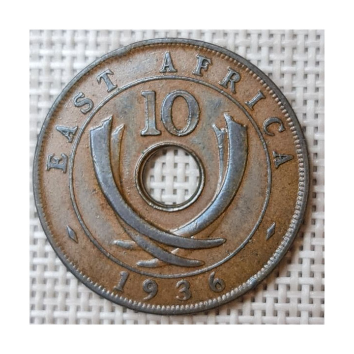 British East Africa 10 Cents 1936 KM-24 VF