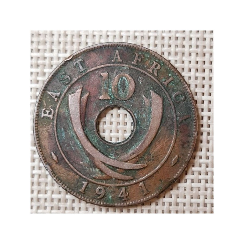 British East Africa 10 Cents 1941 KM-26 VF