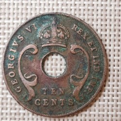 British East Africa 10 Cents 1941 KM-26 VF