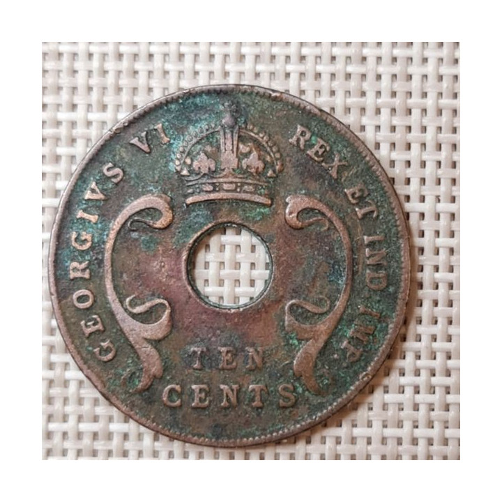 British East Africa 10 Cents 1941 KM-26 VF