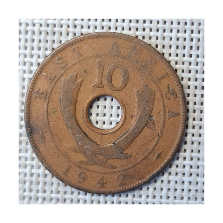 British East Africa 10 Cents 1942 KM-26 VF