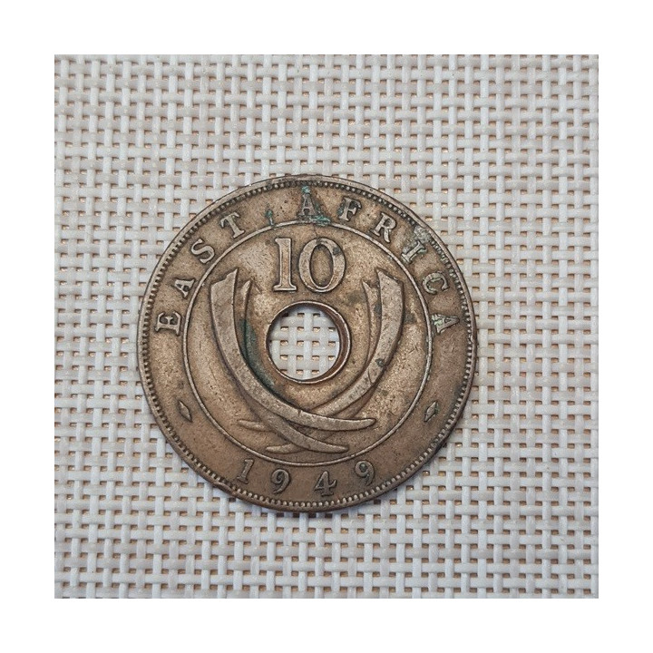 British East Africa 10 Cents 1949 KM-34 VF