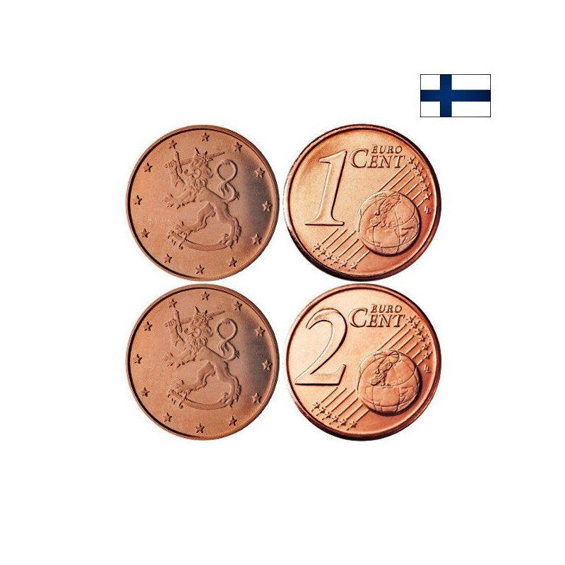 Finland 1 & 2 Euro Cents 2000 UNC