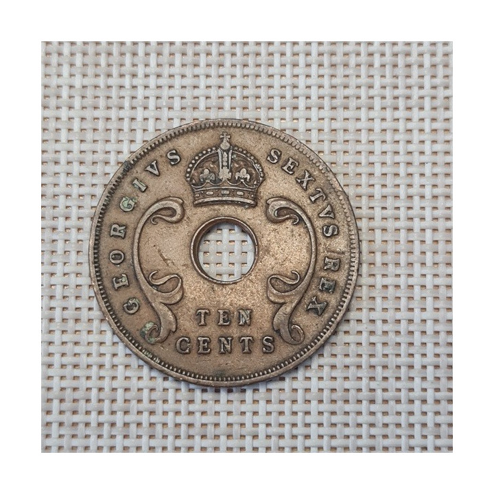 British East Africa 10 Cents 1949 KM-34 VF