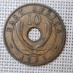 British East Africa 10 Cents 1951 KM-34 VF