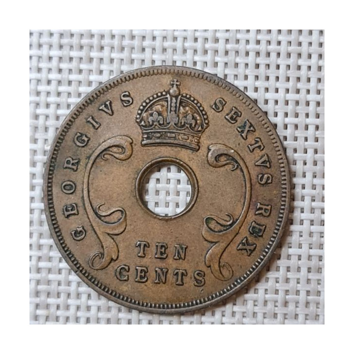 British East Africa 10 Cents 1951 KM-34 VF