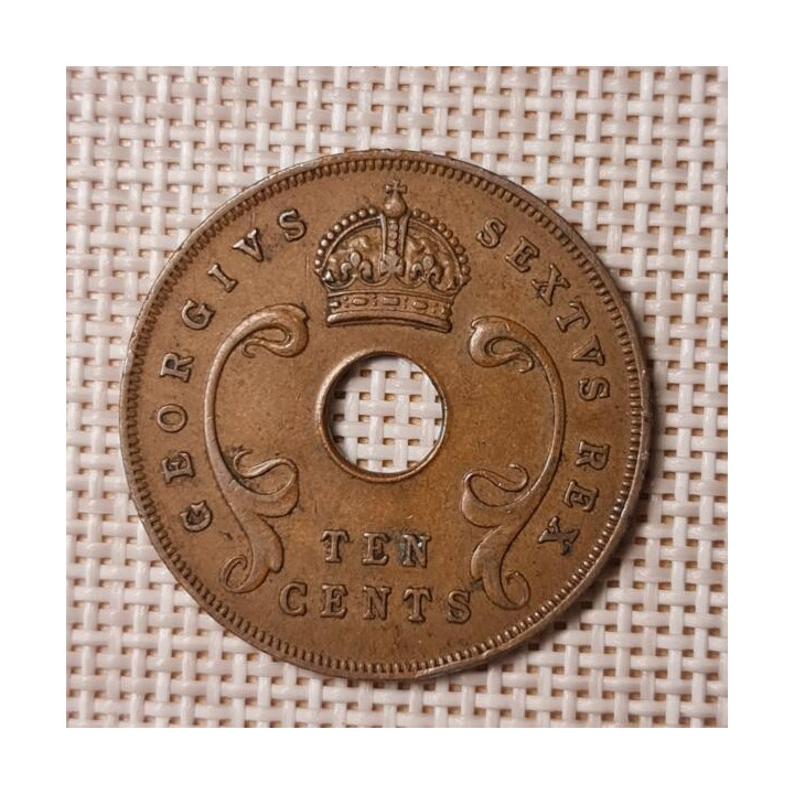 British East Africa 10 Cents 1952 KM-34 VF