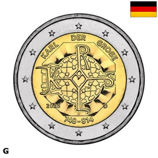 Germany 2 Euro 2023 G "Charlemagne" UNC