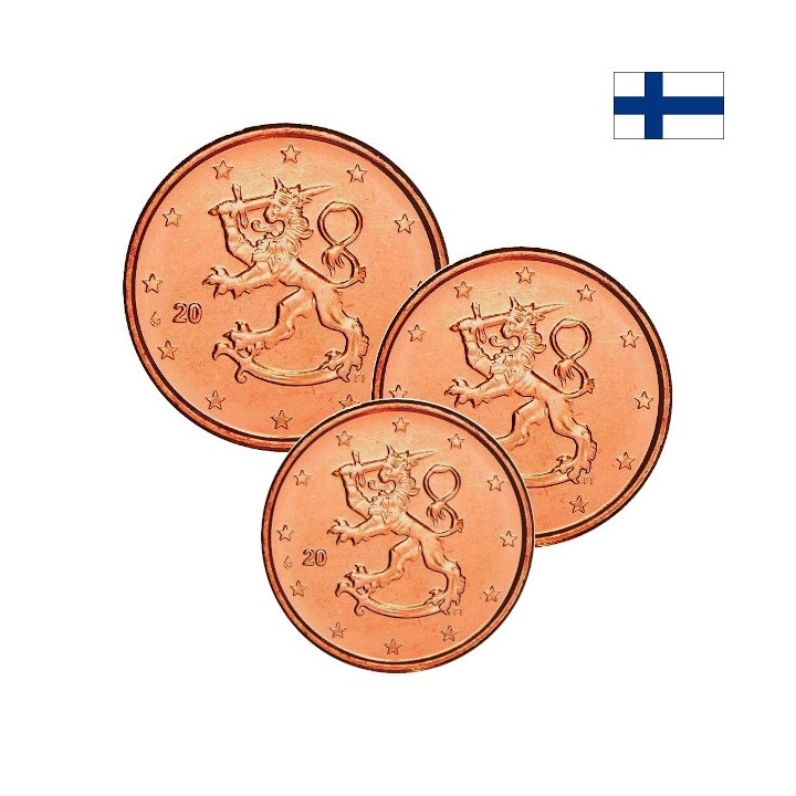 Finland 1, 2, 5 Euro Cents 2004 UNC