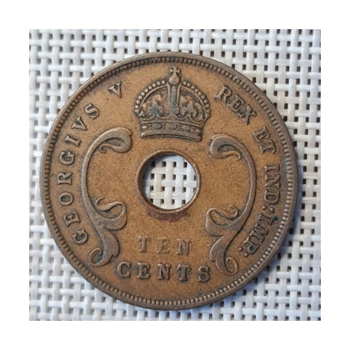 British East Africa 10 Cents 1927 KM-19 VF