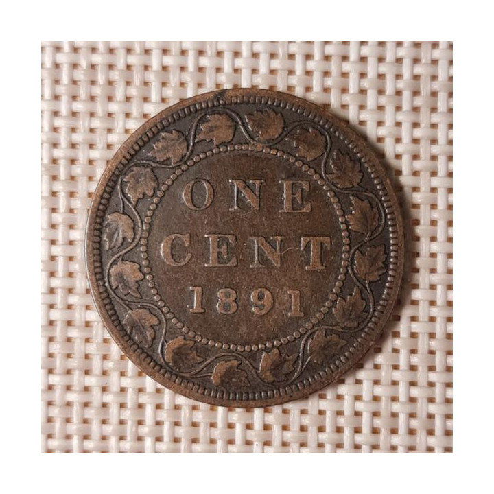 Canada 1 Cent 1891 KM-7 VF