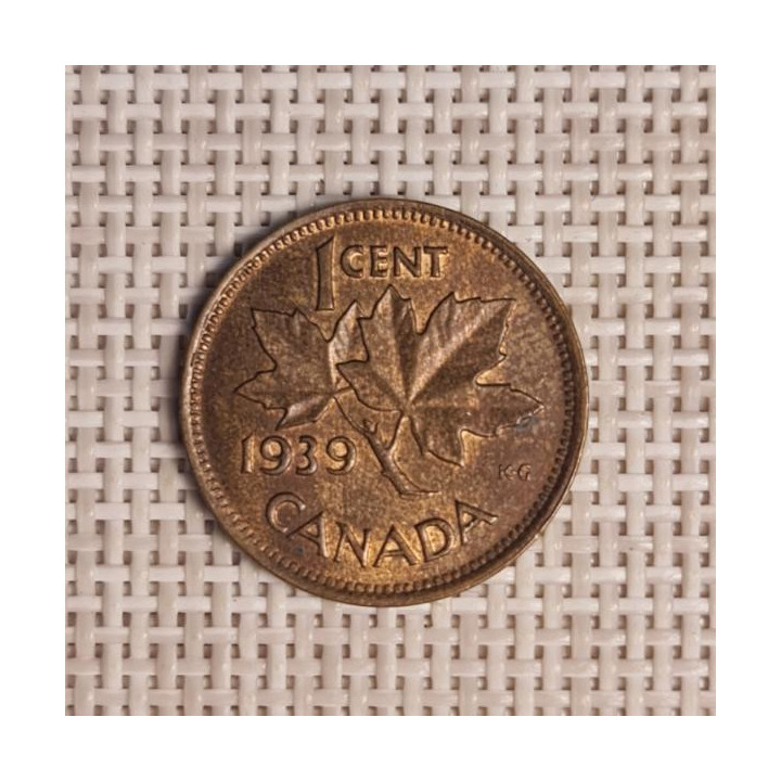 Canada 1 Cent 1939 KM-32 VF