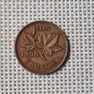 Canada 1 Cent 1955 KM-49 VF