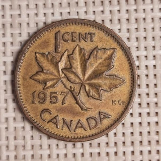 Canada 1 Cent 1957 KM-49 VF