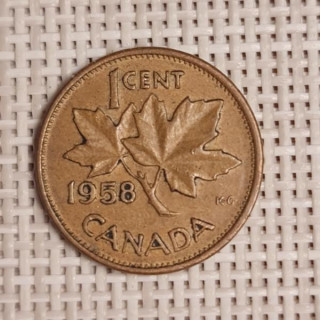 Canada 1 Cent 1958 KM-49 VF