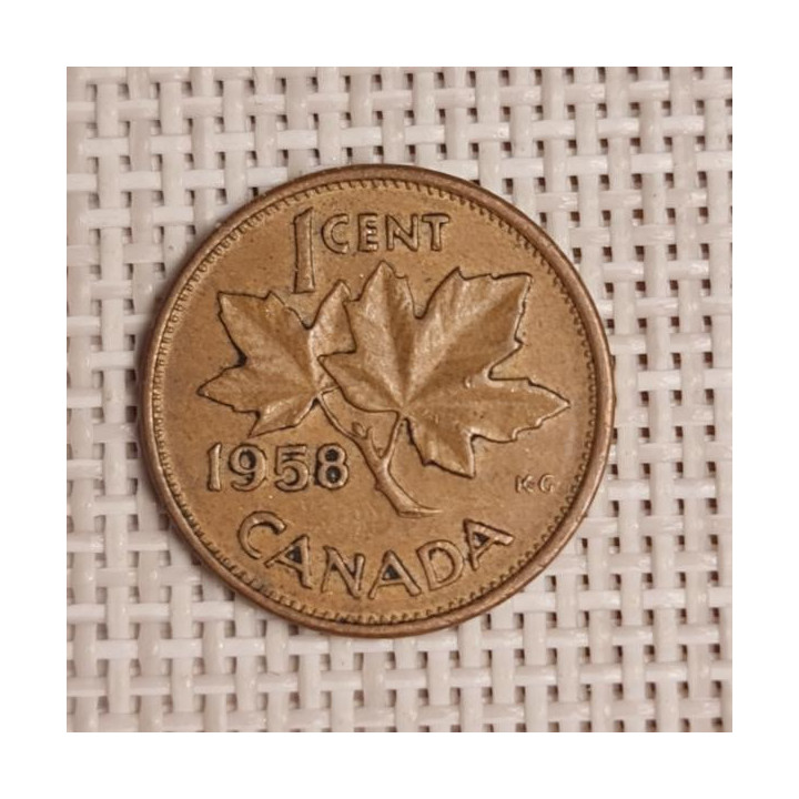 Canada 1 Cent 1958 KM-49 VF
