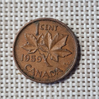 Canada 1 Cent 1959 KM-49 VF