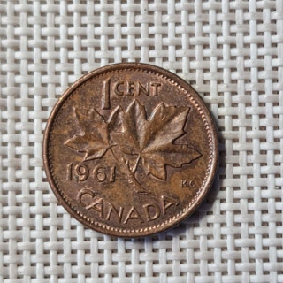 Canada 1 Cent 1961 KM-49 VF