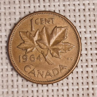 Canada 1 Cent 1964 KM-49 VF