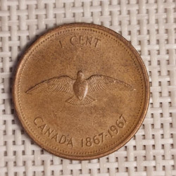Canada 1 Cent 1967 "Canada" KM-65 VF