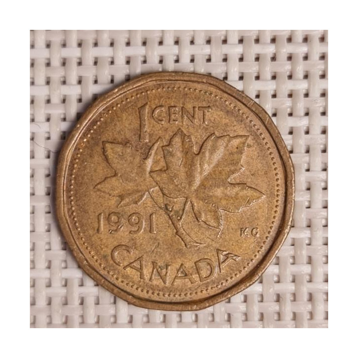 Canada 1 Cent 1991 KM-181 VF