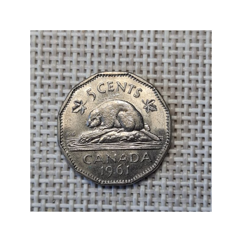 Canada 5 Cents 1961 KM-50a VF
