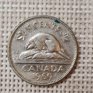 Canada 5 Cents 1969 KM-60.1 VF