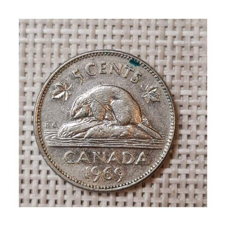 Canada 5 Cents 1969 KM-60.1 VF