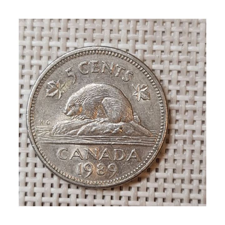 Canada 5 Cents 1989 KM-60.2a VF