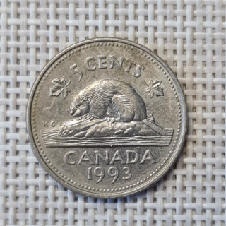 Canada 5 Cents 1993 KM-182 VF