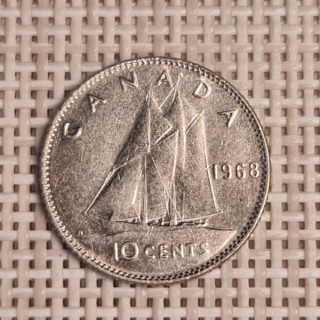 Canada 10 Cents 1968 KM-73 VF
