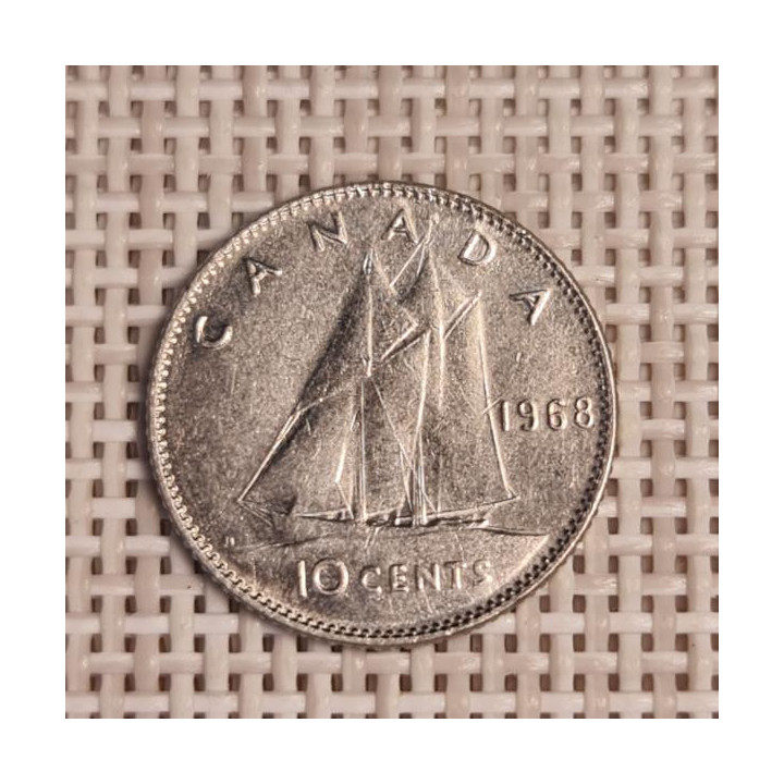 Canada 10 Cents 1968 KM-73 VF