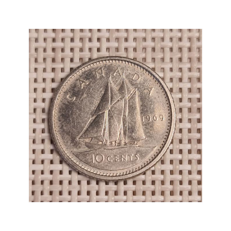 Canada 10 Cents 1969 KM-77 VF